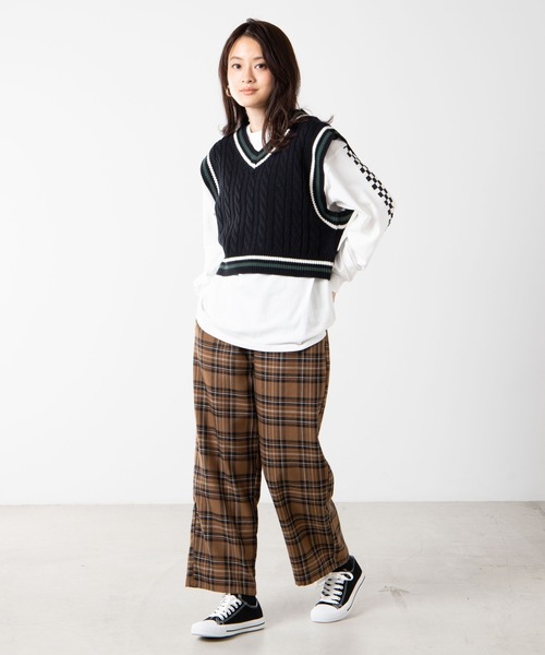 WEGO（ウィゴー）の「WEGO/チルデンニットベスト（ベスト・レディース・ベージュ/ブラック/ホワイト/グリーン・FREE）」の10枚目の写真