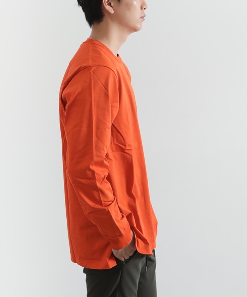 ATTACHMENT（アタッチメント）の「60/2//ギザシルキー天竺 クルーネックL/S（Tシャツ/カットソー・メンズ・ホワイト/ライトグレー/ダークグレー/ダークグリーン/オレンジ・1/2/3）」の6枚目の写真