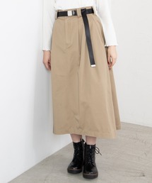 WEGO | WEGO/【2点セット】チノベルト付きタックロングスカート(スカート)