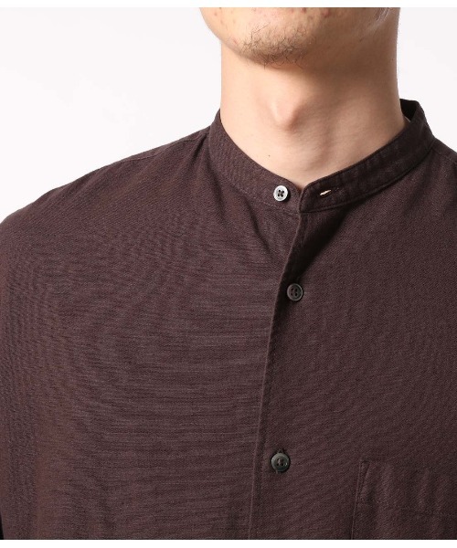 ADAM ET ROPE'（アダムエロペ）の「〈バンブー素材〉オーバーサイズ バンドカラーシャツ（シャツ/ブラウス・メンズ・ライトグリーン/ブラウン系その他/オレンジ系その他4/ホワイト・S/M/L）」の14枚目の写真