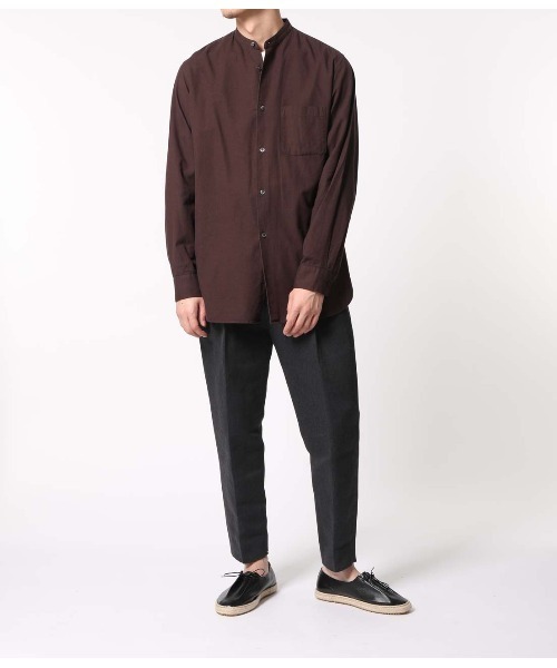 ADAM ET ROPE'（アダムエロペ）の「〈バンブー素材〉オーバーサイズ バンドカラーシャツ（シャツ/ブラウス・メンズ・ライトグリーン/ブラウン系その他/オレンジ系その他4/ホワイト・S/M/L）」の18枚目の写真