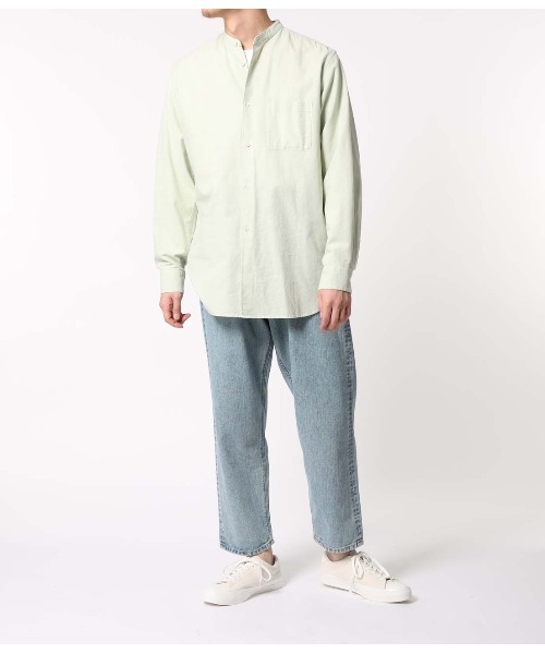 ADAM ET ROPE'（アダムエロペ）の「〈バンブー素材〉オーバーサイズ バンドカラーシャツ（シャツ/ブラウス・メンズ・ライトグリーン/ブラウン系その他/オレンジ系その他4/ホワイト・S/M/L）」の19枚目の写真