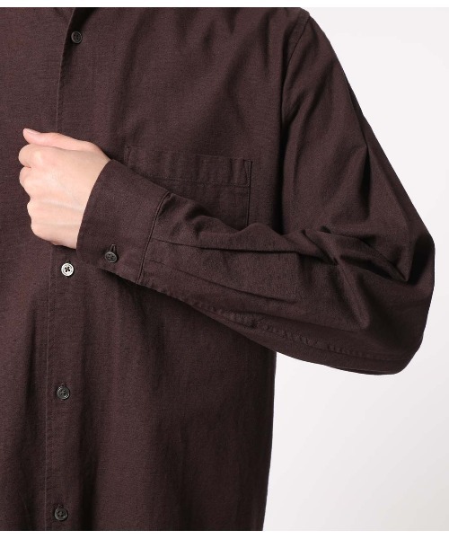 ADAM ET ROPE'（アダムエロペ）の「〈バンブー素材〉オーバーサイズ バンドカラーシャツ（シャツ/ブラウス・メンズ・ライトグリーン/ブラウン系その他/オレンジ系その他4/ホワイト・S/M/L）」の9枚目の写真