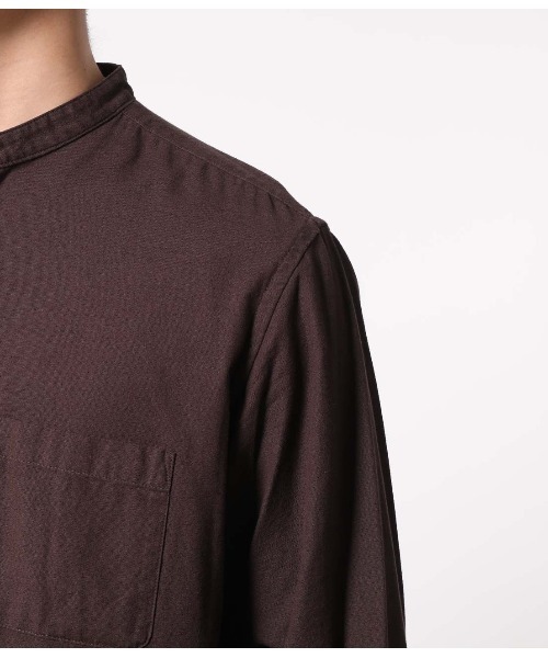 ADAM ET ROPE'（アダムエロペ）の「〈バンブー素材〉オーバーサイズ バンドカラーシャツ（シャツ/ブラウス・メンズ・ライトグリーン/ブラウン系その他/オレンジ系その他4/ホワイト・S/M/L）」の13枚目の写真