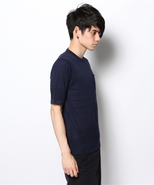 CIAOPANIC TYPY（チャオパニックティピー）の「ラミーコットン切替プルオーバー（ニット/セーター・メンズ・ネイビー/カーキ/ピンク・SMALL/LARGE/MEDIUM）」の6枚目の写真