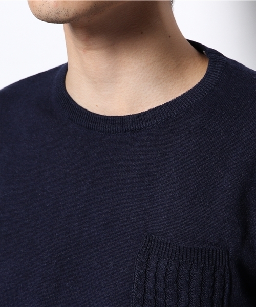 CIAOPANIC TYPY（チャオパニックティピー）の「ラミーコットン切替プルオーバー（ニット/セーター・メンズ・ネイビー/カーキ/ピンク・SMALL/LARGE/MEDIUM）」の8枚目の写真