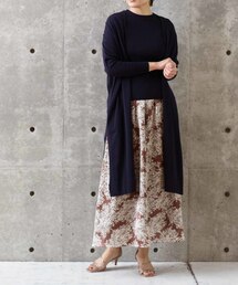 コットンナイロンロングカーディガン