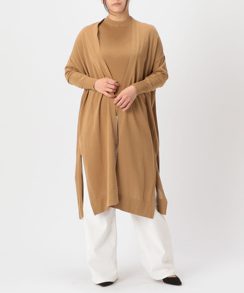 Liesse（リエス）の「コットンナイロンロングカーディガン（カーディガン/ボレロ・レディース・ベージュ/ネイビー/ピンク系その他・FREE）」の10枚目の写真