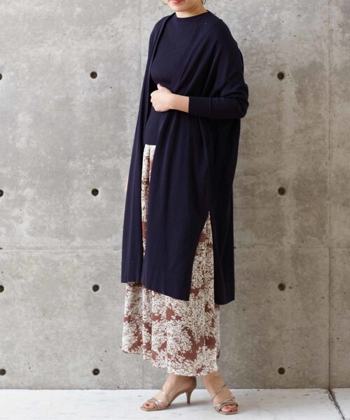 Liesse（リエス）の「コットンナイロンロングカーディガン（カーディガン/ボレロ・レディース・ベージュ/ネイビー/ピンク系その他・FREE）」の13枚目の写真