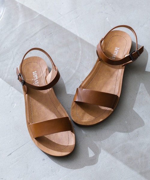 VIVIAN（ヴィヴィアン）の「ネックベルトカジュアルコンフォートサンダル（サンダル・レディース・ダークブラウン/リアルツリーカモ/シルバー/オリーブ×ブラック/アイボリー/ブラウン/キャメル/ベージュ/D/パイソン/ブラック/ベージュ系その他6・L/S/M/LL/XL/SS）」の9枚目の写真