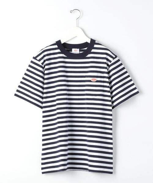 Armor lux（アルモーリュックス）の「別注 [ アルモー リュックス ] SC ★ Armor Lux ワンポイント ボーダー Tシャツ（Tシャツ/カットソー・メンズ・ベージュ/ネイビー・SMALL/MEDIUM/LARGE）」の2枚目の写真