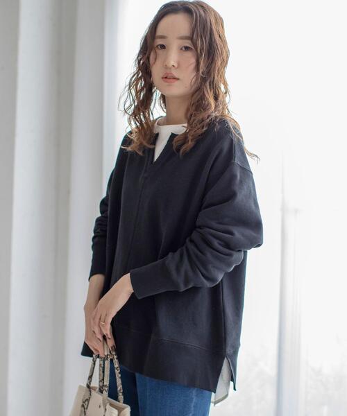 coen（コーエン）の「USAコットンオーガニックコットンミックス裏毛スウェットスキッパー（スウェット・レディース・ナチュラル/ブラック/マスタード・FREE）」の14枚目の写真