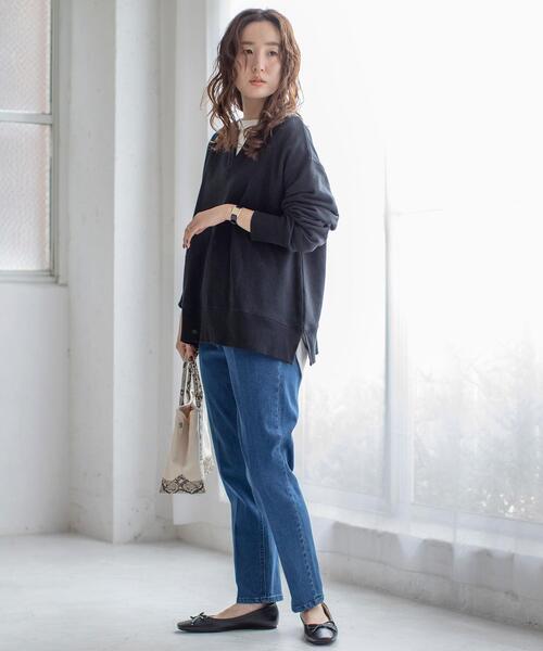 coen（コーエン）の「USAコットンオーガニックコットンミックス裏毛スウェットスキッパー（スウェット・レディース・ナチュラル/ブラック/マスタード・FREE）」の10枚目の写真