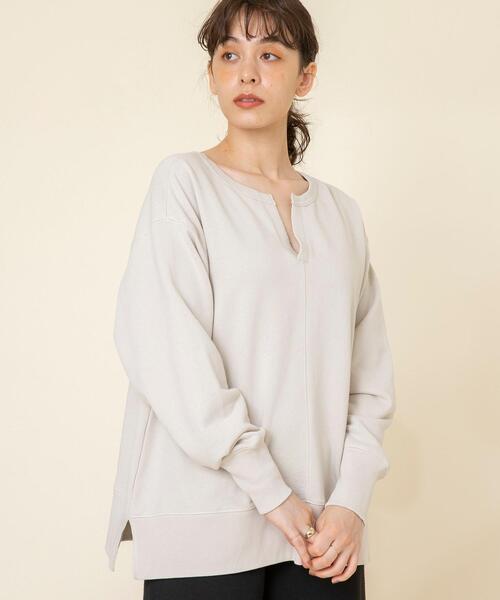 coen（コーエン）の「USAコットンオーガニックコットンミックス裏毛スウェットスキッパー（スウェット・レディース・ナチュラル/ブラック/マスタード・FREE）」の8枚目の写真