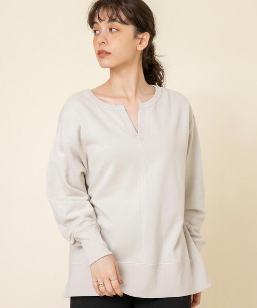 coen（コーエン）の「USAコットンオーガニックコットンミックス裏毛スウェットスキッパー（スウェット・レディース・ナチュラル/ブラック/マスタード・FREE）」の7枚目の写真