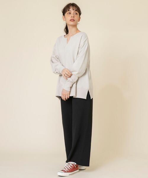 coen（コーエン）の「USAコットンオーガニックコットンミックス裏毛スウェットスキッパー（スウェット・レディース・ナチュラル/ブラック/マスタード・FREE）」の5枚目の写真