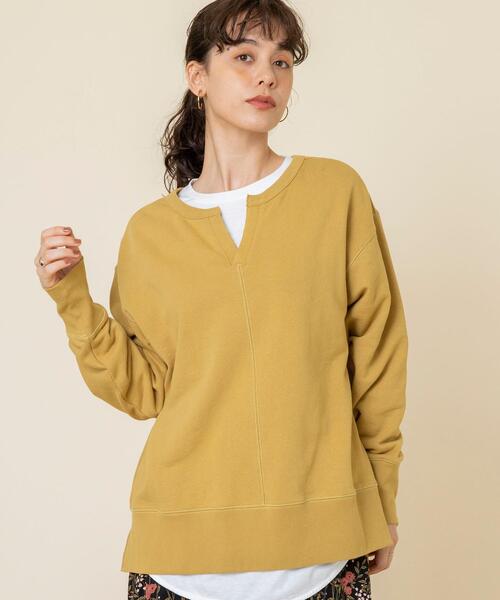 coen（コーエン）の「USAコットンオーガニックコットンミックス裏毛スウェットスキッパー（スウェット・レディース・ナチュラル/ブラック/マスタード・FREE）」の4枚目の写真