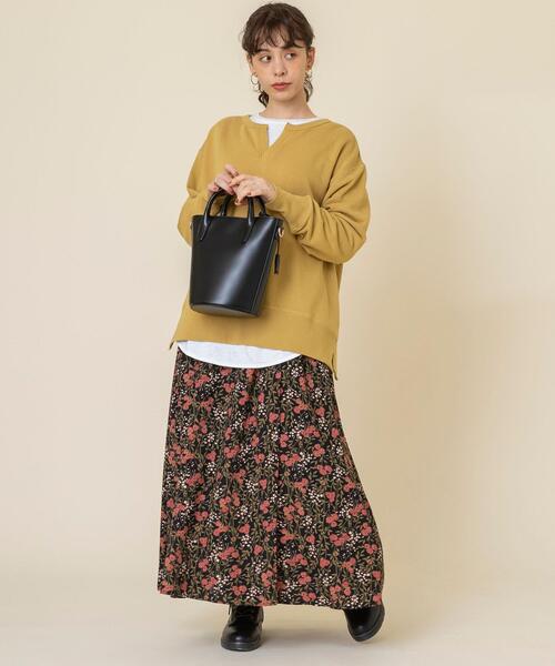 coen（コーエン）の「USAコットンオーガニックコットンミックス裏毛スウェットスキッパー（スウェット・レディース・ナチュラル/ブラック/マスタード・FREE）」の17枚目の写真