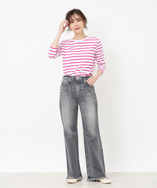 upperhights」 加工デニムパンツ 23 ライトグレー レディース（upper 