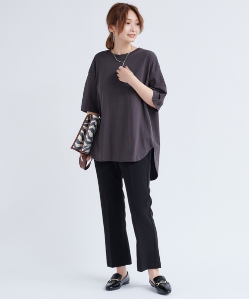 DouDou（ドゥドゥ）の「バックデザインパフT（Tシャツ/カットソー・レディース・オフホワイト/グレー系その他/グレイッシュベージュ・FREE）」の7枚目の写真