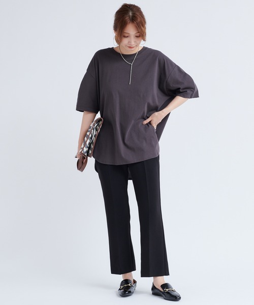 DouDou（ドゥドゥ）の「バックデザインパフT（Tシャツ/カットソー・レディース・オフホワイト/グレー系その他/グレイッシュベージュ・FREE）」の10枚目の写真