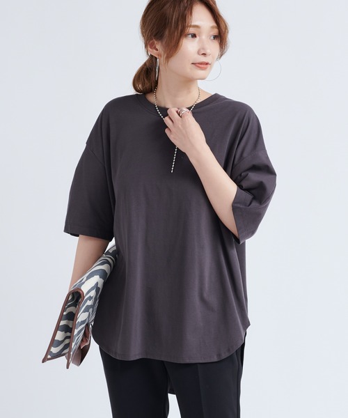 DouDou（ドゥドゥ）の「バックデザインパフT（Tシャツ/カットソー・レディース・オフホワイト/グレー系その他/グレイッシュベージュ・FREE）」の16枚目の写真