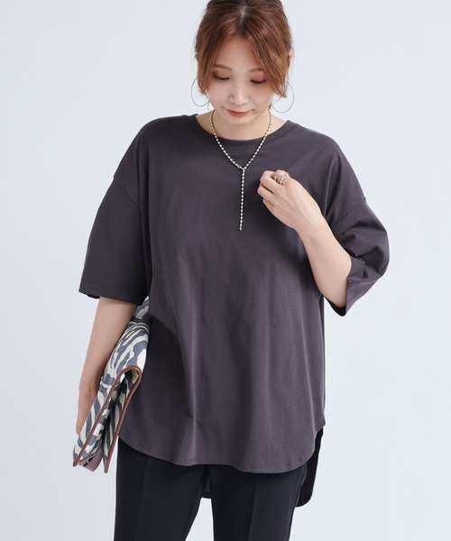 DouDou（ドゥドゥ）の「バックデザインパフT（Tシャツ/カットソー・レディース・オフホワイト/グレー系その他/グレイッシュベージュ・FREE）」の17枚目の写真