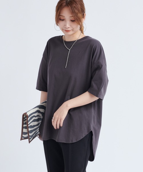 DouDou（ドゥドゥ）の「バックデザインパフT（Tシャツ/カットソー・レディース・オフホワイト/グレー系その他/グレイッシュベージュ・FREE）」の18枚目の写真