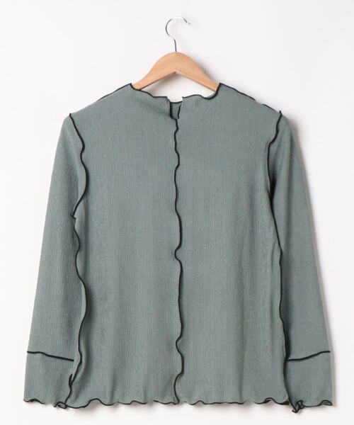 Cheek（チーク）の「抗菌加工配色メローTOPS（Tシャツ/カットソー・レディース・ブラック/グリーン/アイボリー・MEDIUM）」の4枚目の写真