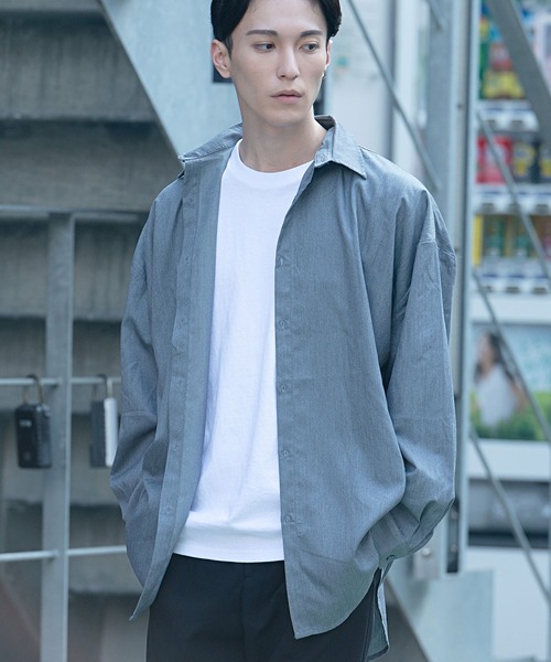 SILVER BULLET(シルバーバレット)の「『CavariA/キャバリア』ビッグシルエット長袖シャツ(シャツ/ブラウス・メンズ・ベージュ/ブラック/カーキ/カーキ系/ホワイト/チャコール・M/L)」の1枚目の写真