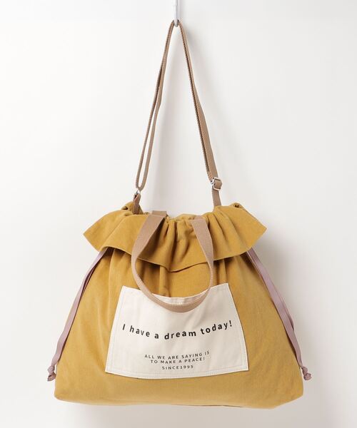 COMMON WARE（コモンウェアー）の「EM:CORDUROY 2WAY巾着TOTE コーデュロイ 2WAY巾着トート/ショルダーバック（トートバッグ・レディース・ベージュ/サックスブルー/マスタード・FREE）」の6枚目の写真