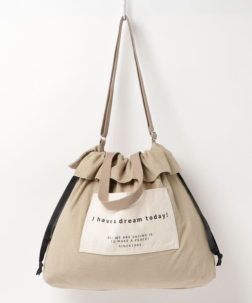 COMMON WARE（コモンウェアー）の「EM:CORDUROY 2WAY巾着TOTE コーデュロイ 2WAY巾着トート/ショルダーバック（トートバッグ・レディース・ベージュ/サックスブルー/マスタード・FREE）」の4枚目の写真