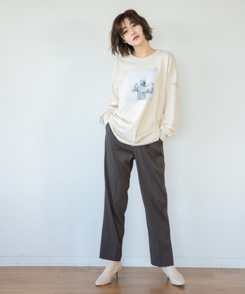 A part by(アパートバイ)の「Pスリットストレートパンツ 929962(その他パンツ・レディース・チャコールグレー/ベージュ/ライトベージュ/ピンク系その他・MEDIUM/LARGE)」の5枚目の写真