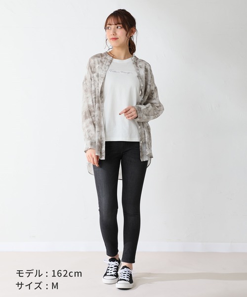 Honeys(ハニーズ)の「刺繍ロゴTシャツ(Tシャツ/カットソー・レディース・ブラック/パープル/グレー/オフホワイト/ホワイト×パープル・S/M/L)」の7枚目の写真