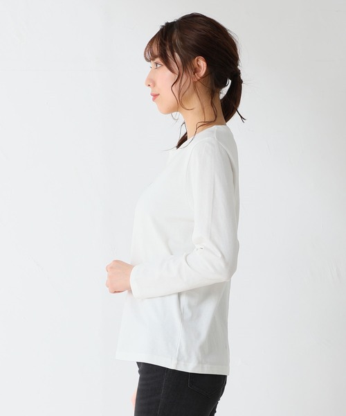 Honeys(ハニーズ)の「刺繍ロゴTシャツ(Tシャツ/カットソー・レディース・ブラック/パープル/グレー/オフホワイト/ホワイト×パープル・S/M/L)」の11枚目の写真