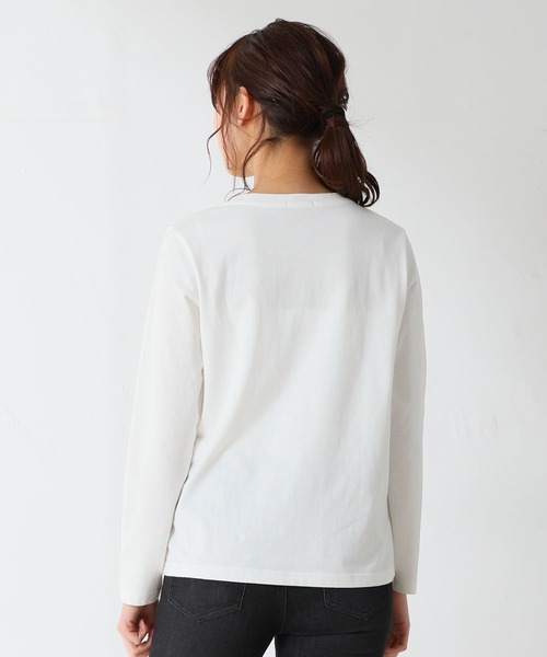 Honeys(ハニーズ)の「刺繍ロゴTシャツ(Tシャツ/カットソー・レディース・ブラック/パープル/グレー/オフホワイト/ホワイト×パープル・S/M/L)」の12枚目の写真