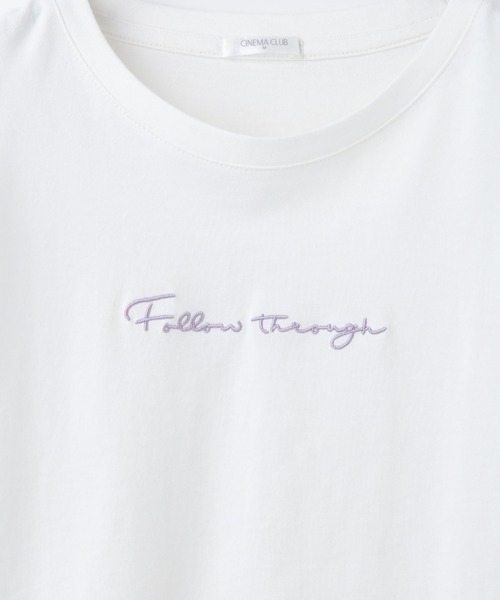 Honeys(ハニーズ)の「刺繍ロゴTシャツ(Tシャツ/カットソー・レディース・ブラック/パープル/グレー/オフホワイト/ホワイト×パープル・S/M/L)」の19枚目の写真