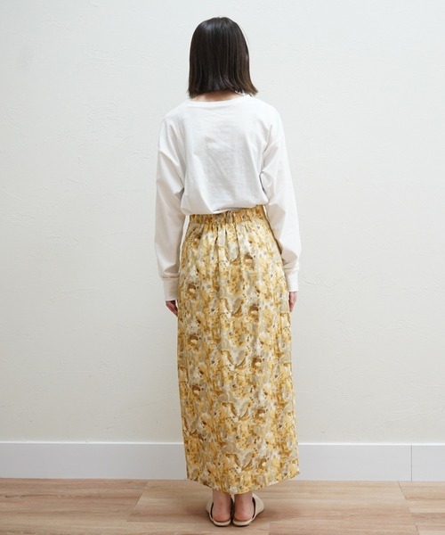 Cheek（チーク）の「ニュアンス柄フロントボタンタイトスカート（スカート・レディース・イエロー/グリーン・MEDIUM）」の7枚目の写真