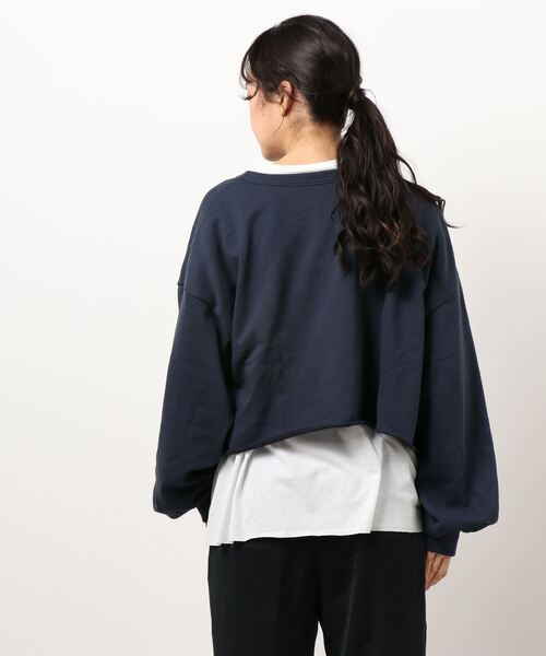 KOBE LETTUCE（コウベレタス）の「[ 2点セット ]ロンT×スキッパースウェットトップス（スウェット・レディース・ネイビー/ブラック系その他/ホワイト系その他・FREE）」の5枚目の写真