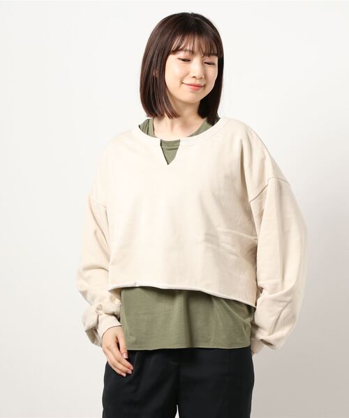 KOBE LETTUCE（コウベレタス）の「[ 2点セット ]ロンT×スキッパースウェットトップス（スウェット・レディース・ネイビー/ブラック系その他/ホワイト系その他・FREE）」の17枚目の写真
