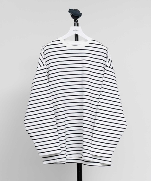 MAISON SPECIAL(メゾンスペシャル)の「《ユニセックスアイテム》ALBINI/アルビニ スムースプライムオーバークルーネックロングスリーブTシャツ 【MAISON SPECIAL/メゾンスペシャル】(Tシャツ/カットソー・メンズ・ホワイト/ブラック/ピンク/ブルー/グリーン/その他1/その他2/スモークピンク・44/46/48)」の7枚目の写真