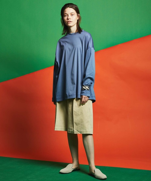 MAISON SPECIAL(メゾンスペシャル)の「《ユニセックスアイテム》ALBINI/アルビニ スムースプライムオーバークルーネックロングスリーブTシャツ 【MAISON SPECIAL/メゾンスペシャル】(Tシャツ/カットソー・メンズ・ホワイト/ブラック/ピンク/ブルー/グリーン/その他1/その他2/スモークピンク・44/46/48)」の12枚目の写真