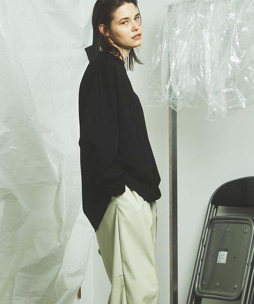 MAISON SPECIAL(メゾンスペシャル)の「《ユニセックスアイテム》ALBINI/アルビニ スムースプライムオーバークルーネックロングスリーブTシャツ 【MAISON SPECIAL/メゾンスペシャル】(Tシャツ/カットソー・メンズ・ホワイト/ブラック/ピンク/ブルー/グリーン/その他1/その他2/スモークピンク・44/46/48)」の15枚目の写真
