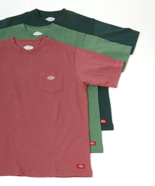 Dickies（ディッキーズ）の「Dickies/ディッキーズ ミニロゴワッペン ポケット付 無地Tシャツ（Tシャツ/カットソー・メンズ・ホワイト/ブラック/ベージュ/ピンク/ブルー/グリーン/サックスブルー/ブルーグリーン・LL/M/L）」の10枚目の写真