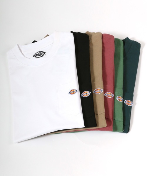 Dickies（ディッキーズ）の「Dickies/ディッキーズ ミニロゴワッペン ポケット付 無地Tシャツ（Tシャツ/カットソー・メンズ・ホワイト/ブラック/ベージュ/ピンク/ブルー/グリーン/サックスブルー/ブルーグリーン・LL/M/L）」の21枚目の写真