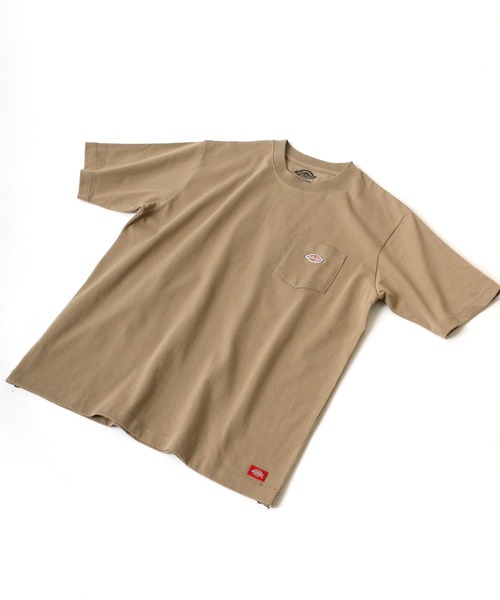 Dickies（ディッキーズ）の「Dickies/ディッキーズ ミニロゴワッペン ポケット付 無地Tシャツ（Tシャツ/カットソー・メンズ・ホワイト/ブラック/ベージュ/ピンク/ブルー/グリーン/サックスブルー/ブルーグリーン・LL/M/L）」の9枚目の写真