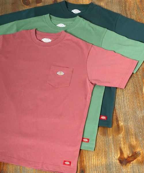 Dickies（ディッキーズ）の「Dickies/ディッキーズ ミニロゴワッペン ポケット付 無地Tシャツ（Tシャツ/カットソー・メンズ・ホワイト/ブラック/ベージュ/ピンク/ブルー/グリーン/サックスブルー/ブルーグリーン・LL/M/L）」の13枚目の写真