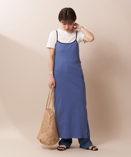 SHENERY（シーナリー）の「細ボーダーカットソーキャミワンピース（ワンピース・レディース・ネイビー/ブルー・FREE）」の22枚目の写真