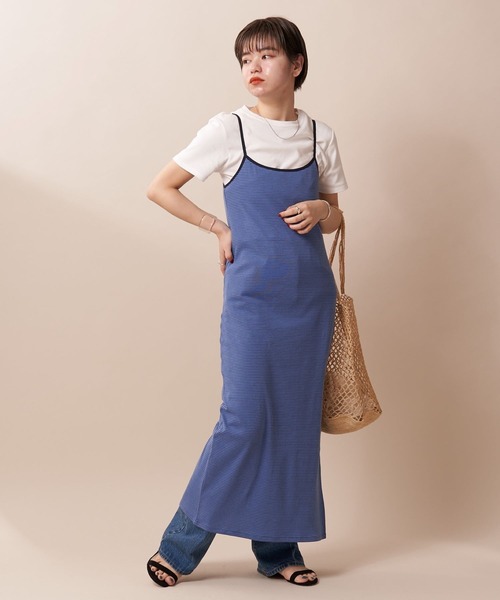 SHENERY（シーナリー）の「細ボーダーカットソーキャミワンピース（ワンピース・レディース・ネイビー/ブルー・FREE）」の19枚目の写真