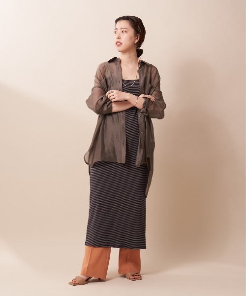 SHENERY（シーナリー）の「細ボーダーカットソーキャミワンピース（ワンピース・レディース・ネイビー/ブルー・FREE）」の21枚目の写真